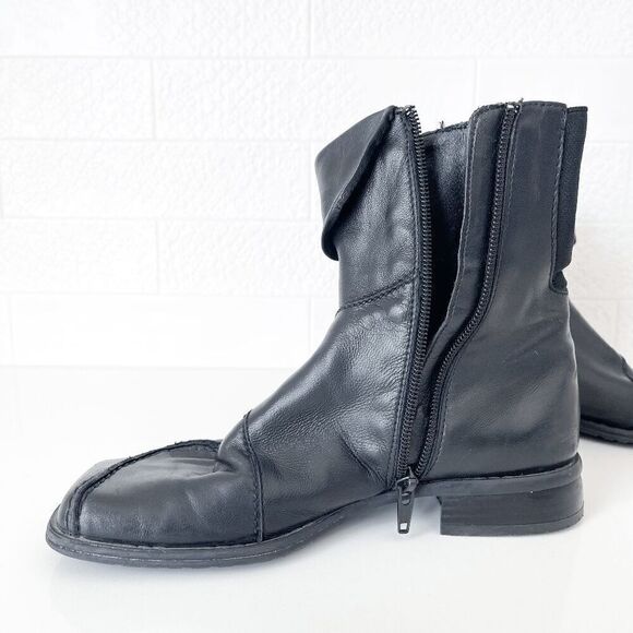 Arnold Churgin Womens Handmade Leather Stitching Ankle Bootie Boots Black 35 - Picture 2 of 9